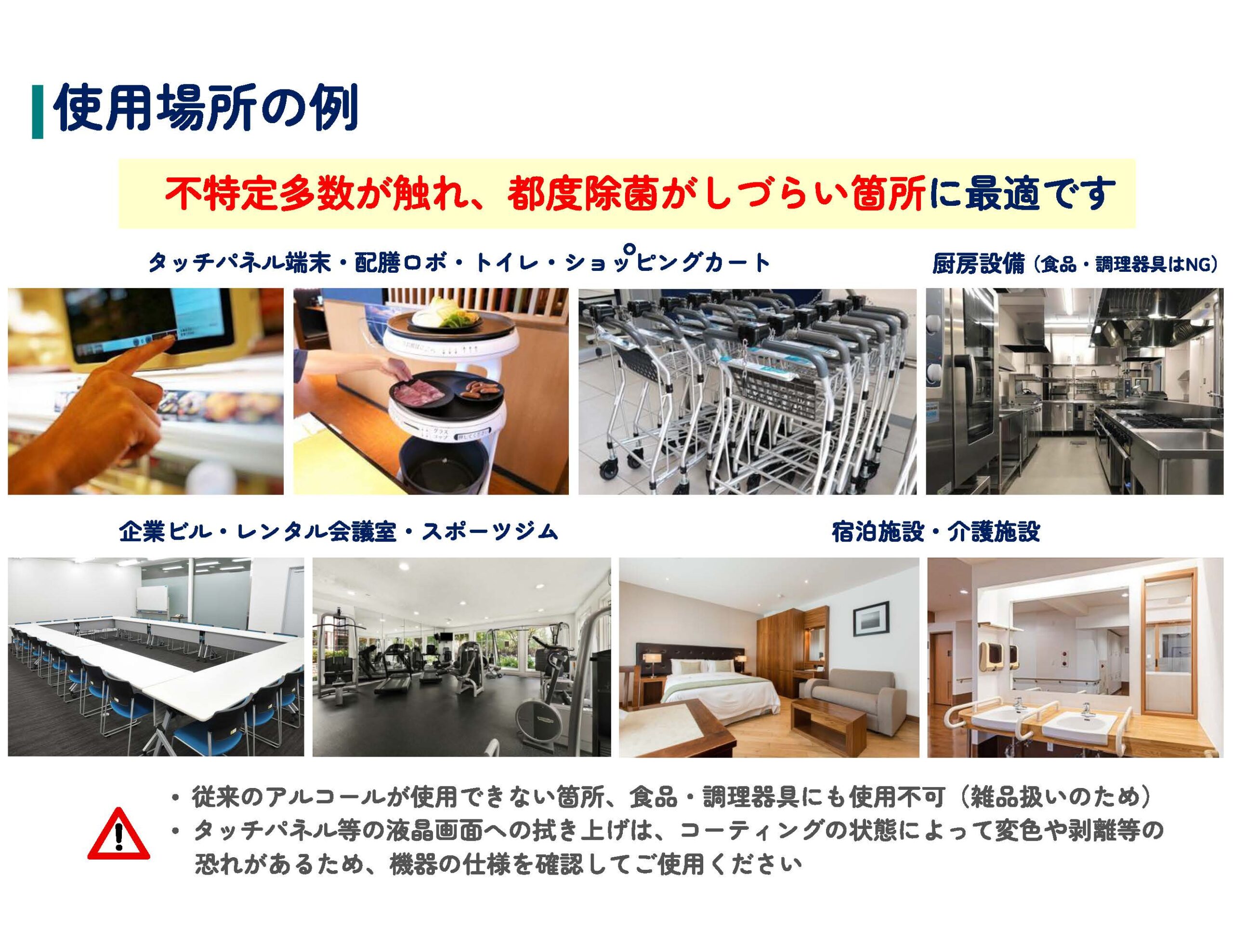 ミラキープ 使用場所